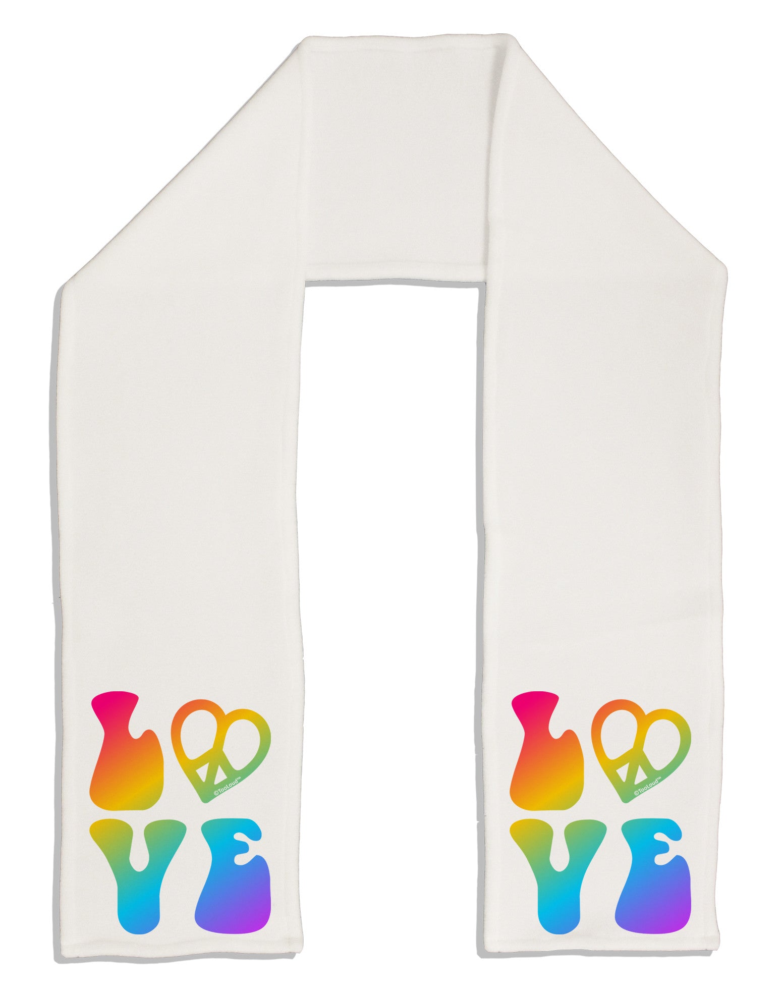 Peace and Love - Peace Heart Love Adult Fleece 64&#x22; Scarf-TooLoud-White-One-Size-Adult-Davson Sales