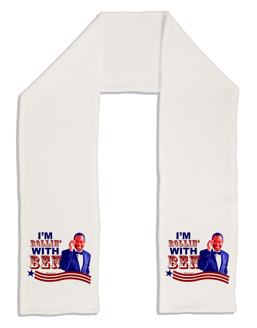 Rollin' With Ben Adult Fleece 64&#x22; Scarf-TooLoud-White-One-Size-Adult-Davson Sales