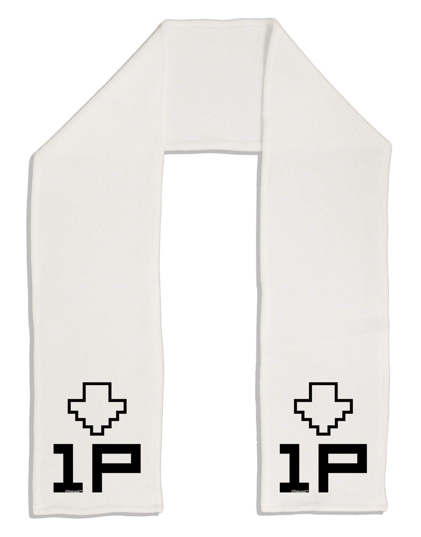 Player One Couples Design Adult Fleece 64&#x22; Scarf-TooLoud-White-One-Size-Adult-Davson Sales