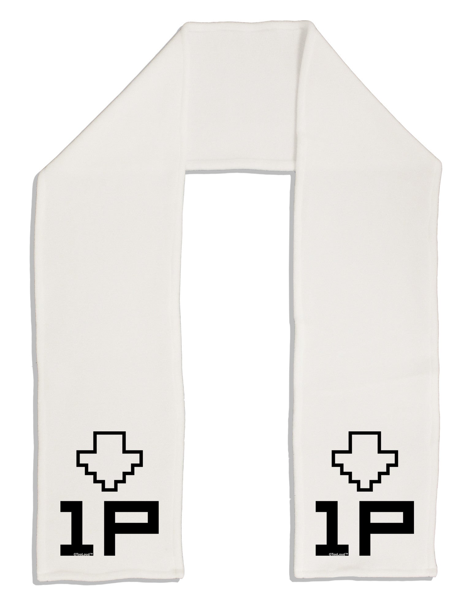 Player One Couples Design Adult Fleece 64&#x22; Scarf-TooLoud-White-One-Size-Adult-Davson Sales