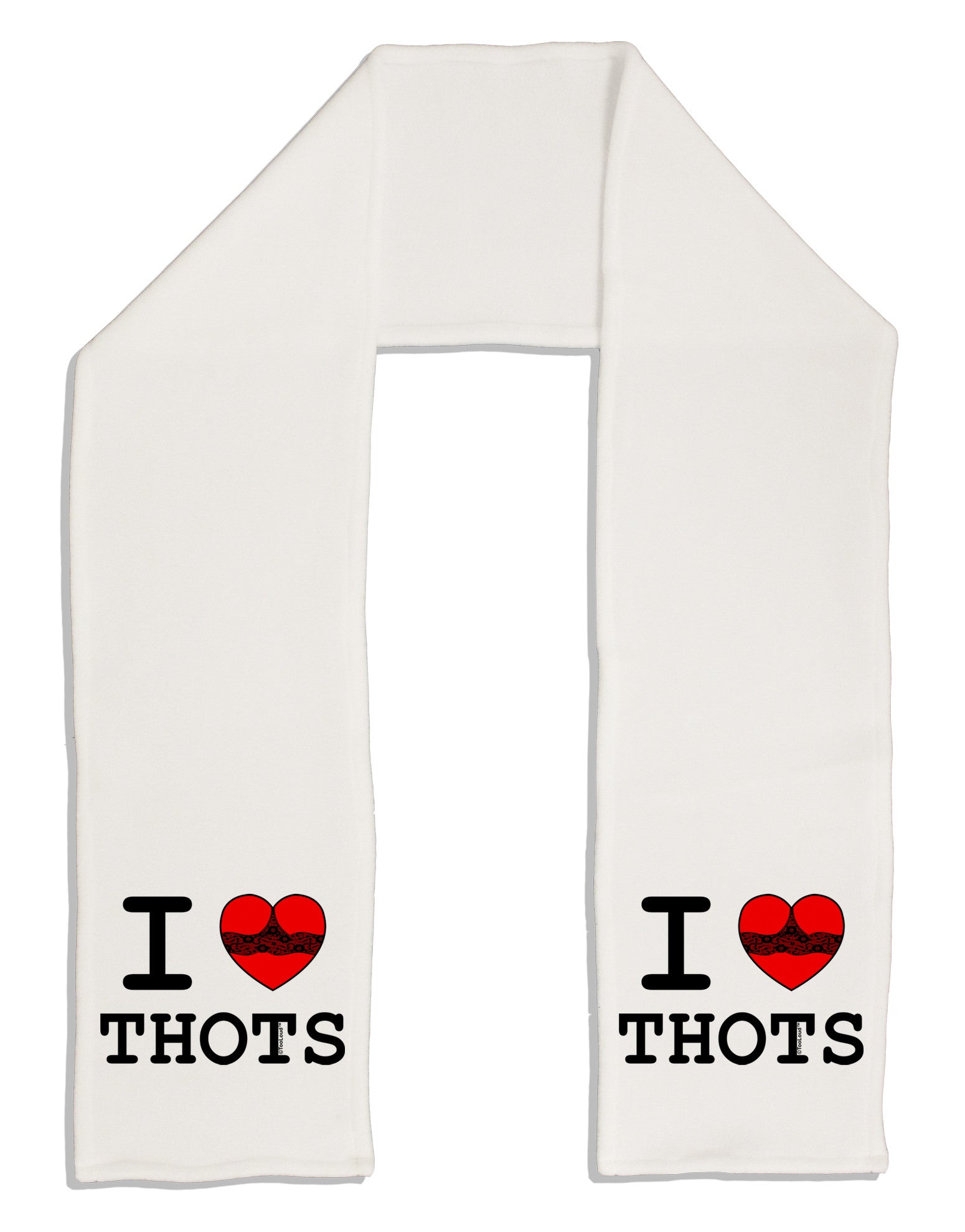 I Love Heart THOTS Adult Fleece 64&#x22; Scarf-TooLoud-White-One-Size-Adult-Davson Sales