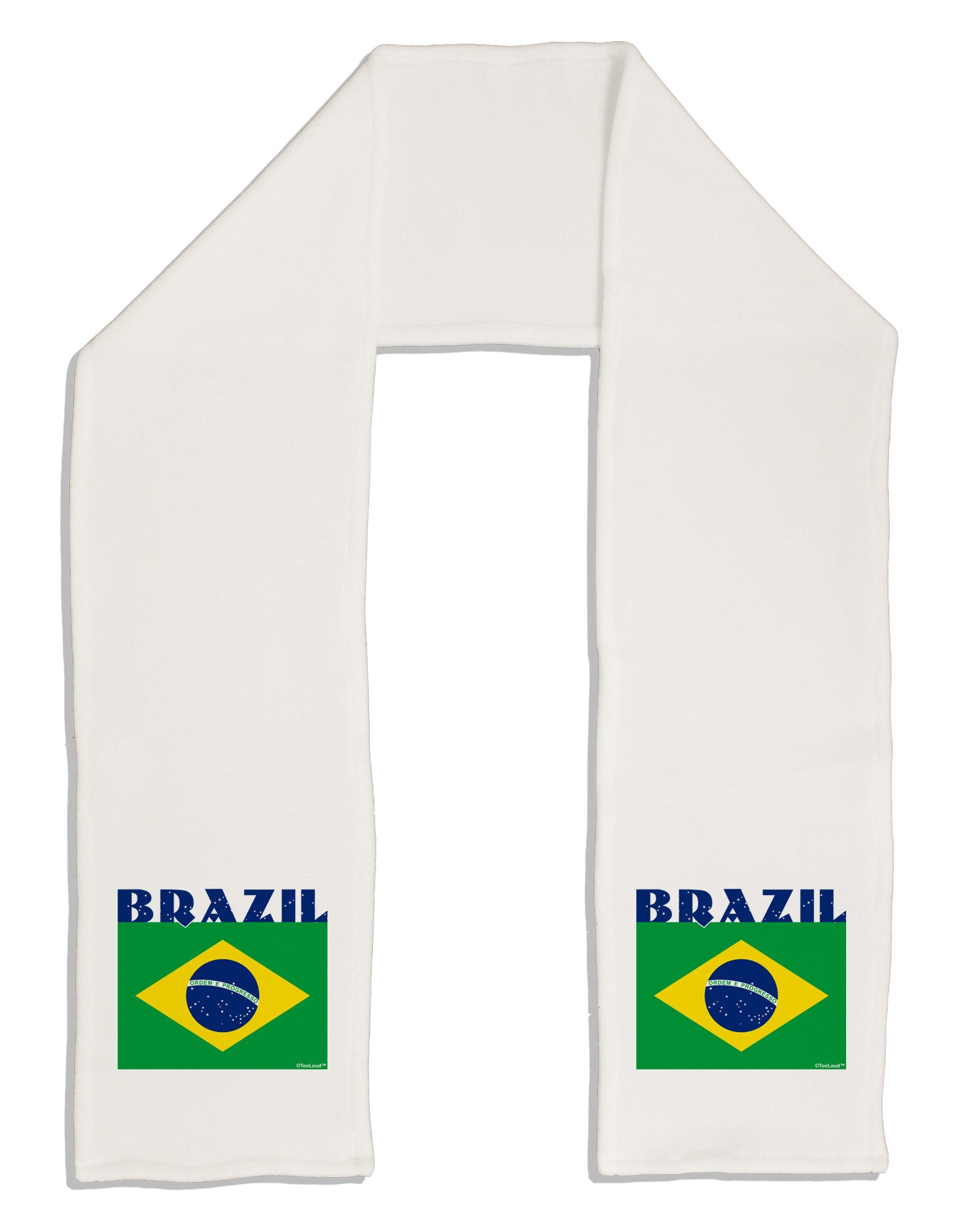 Brazil Flag Adult Fleece 64&#x22; Scarf-TooLoud-White-One-Size-Adult-Davson Sales