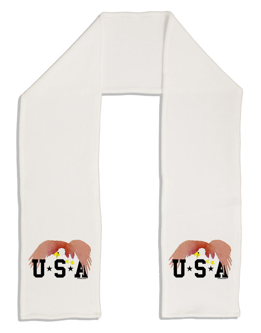 Bald Eagle USA Adult Fleece 64" Scarf-TooLoud-White-One-Size-Adult-Davson Sales