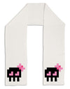 Retro 8-Bit Skull with Pink Bow Adult Fleece 64&#x22; Scarf-TooLoud-White-One-Size-Adult-Davson Sales