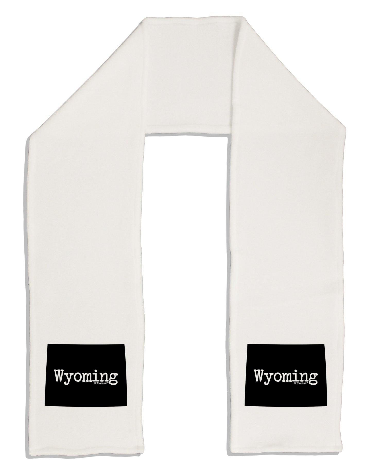 Wyoming - United States Shape Adult Fleece 64&#x22; Scarf-TooLoud-White-One-Size-Adult-Davson Sales