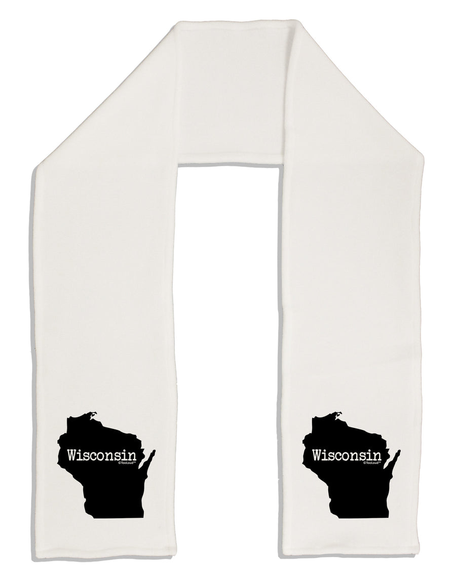 Wisconsin - United States Shape Adult Fleece 64&#x22; Scarf-TooLoud-White-One-Size-Adult-Davson Sales