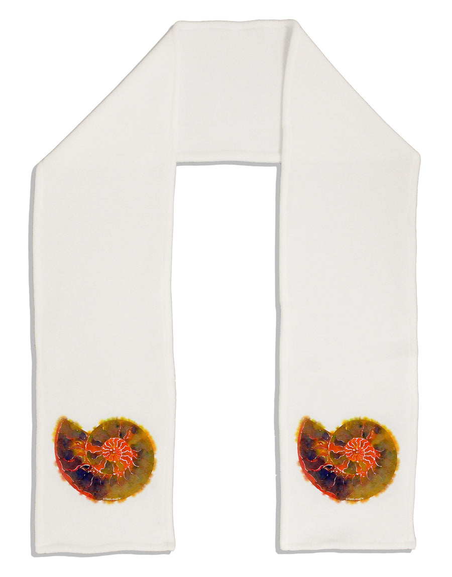 Nautilus Fossil Watercolor Adult Fleece 64&#x22; Scarf-TooLoud-White-One-Size-Adult-Davson Sales