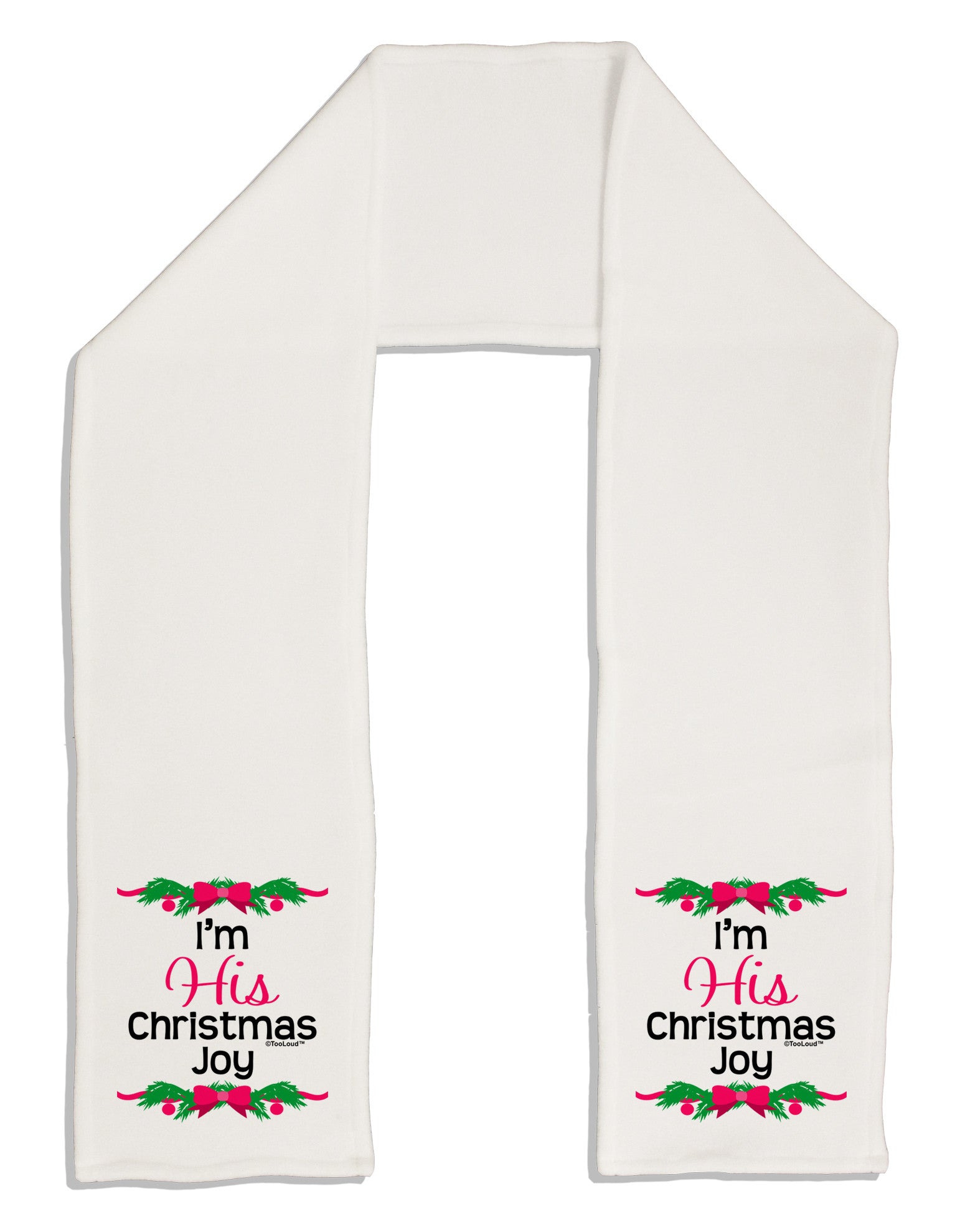 His Christmas Joy Matching His & Hers Adult Fleece 64&#x22; Scarf-TooLoud-White-One-Size-Adult-Davson Sales