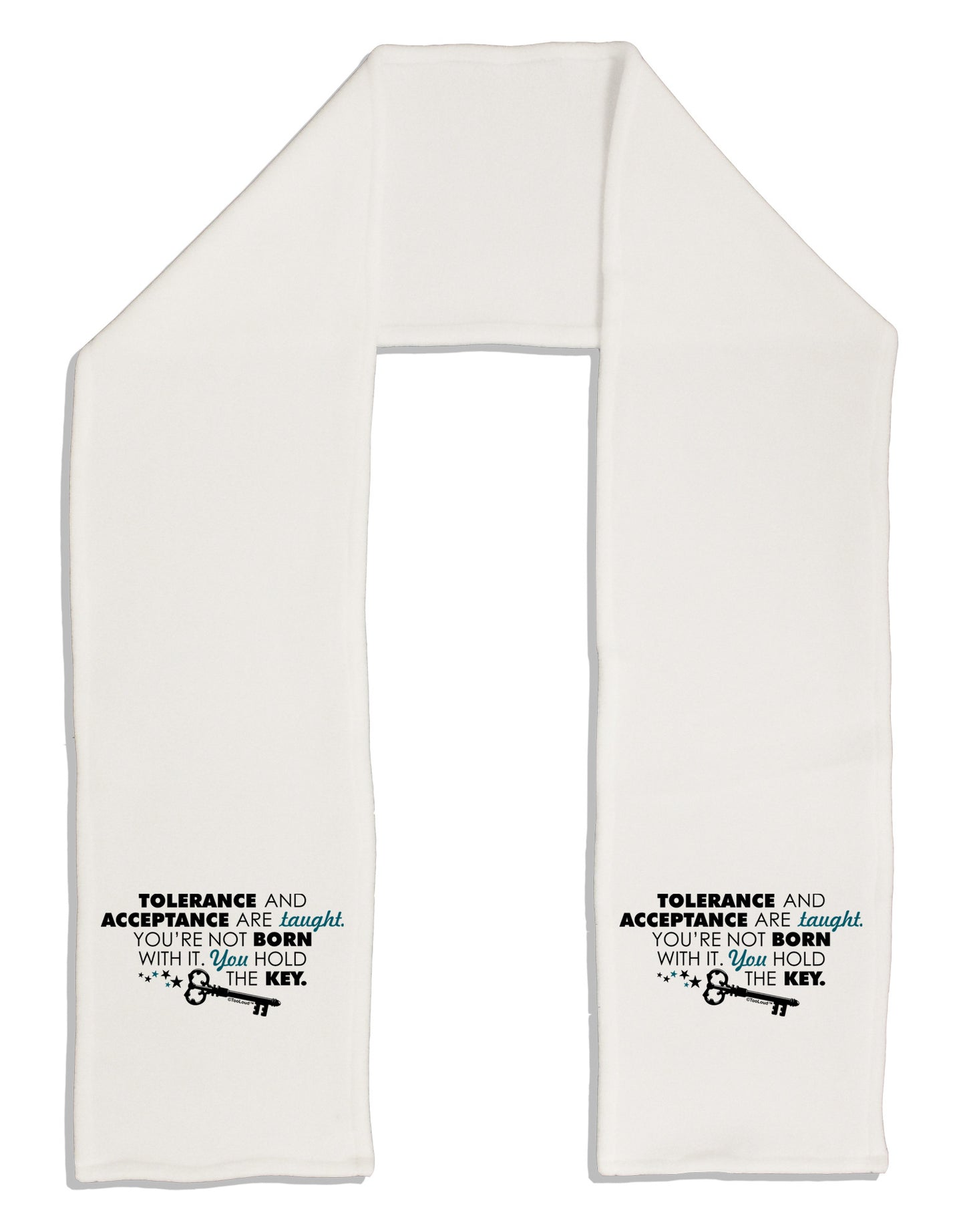 Tolerance And Acceptance Adult Fleece 64&#x22; Scarf-TooLoud-White-One-Size-Adult-Davson Sales
