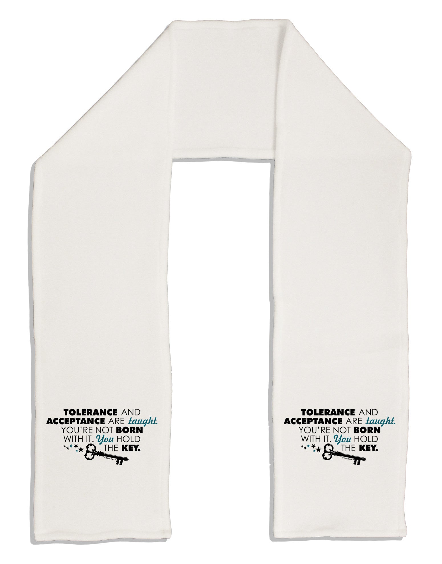 Tolerance And Acceptance Adult Fleece 64&#x22; Scarf-TooLoud-White-One-Size-Adult-Davson Sales