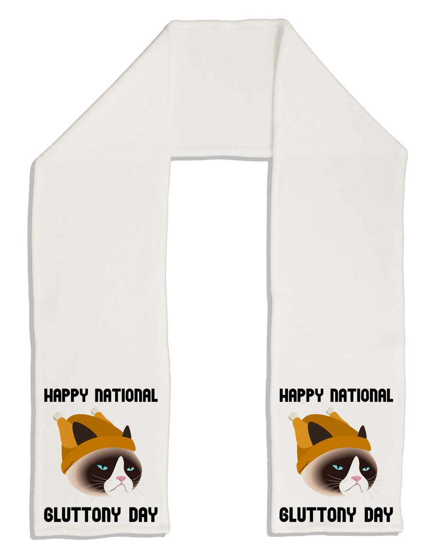 Gluttony Day Disgruntled Cat Adult Fleece 64&#x22; Scarf by-TooLoud-White-One-Size-Adult-Davson Sales