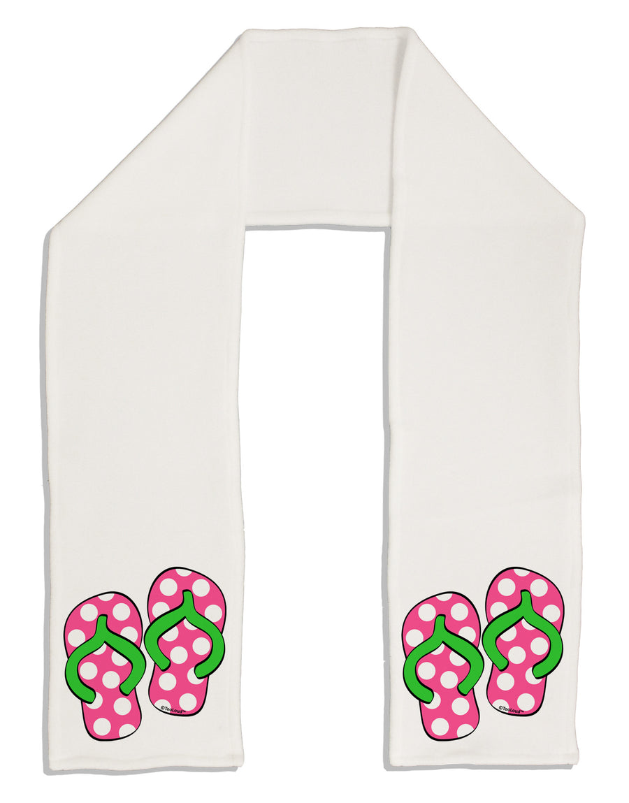 Cute Polka Dot Flip Flops - Pink and Green Adult Fleece 64&#x22; Scarf-TooLoud-White-One-Size-Adult-Davson Sales