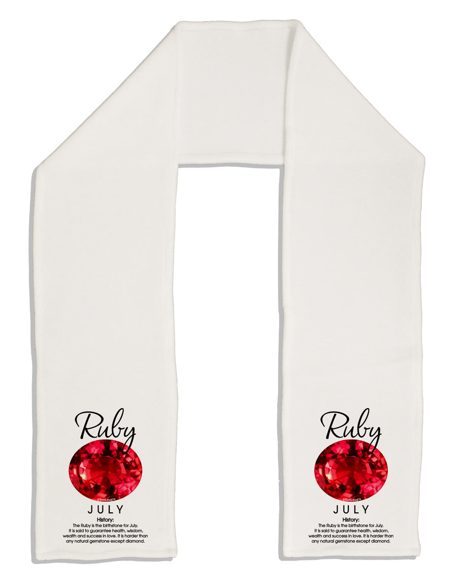 Birthstone Ruby Adult Fleece 64&#x22; Scarf-TooLoud-White-One-Size-Adult-Davson Sales