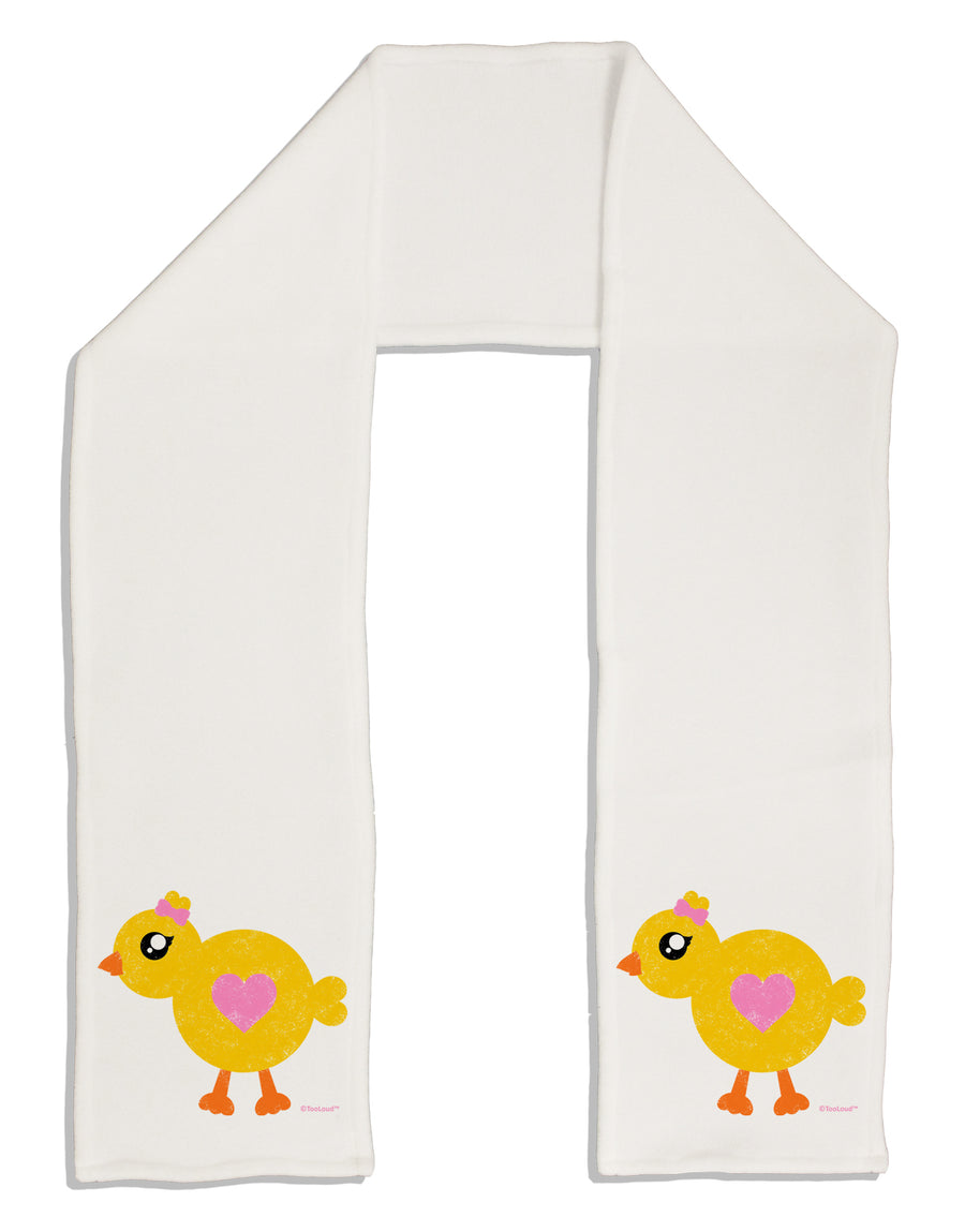 Cute Chick with Bow - Crayon Style Drawing Adult Fleece 64&#x22; Scarf by TooLoud-TooLoud-White-One-Size-Adult-Davson Sales