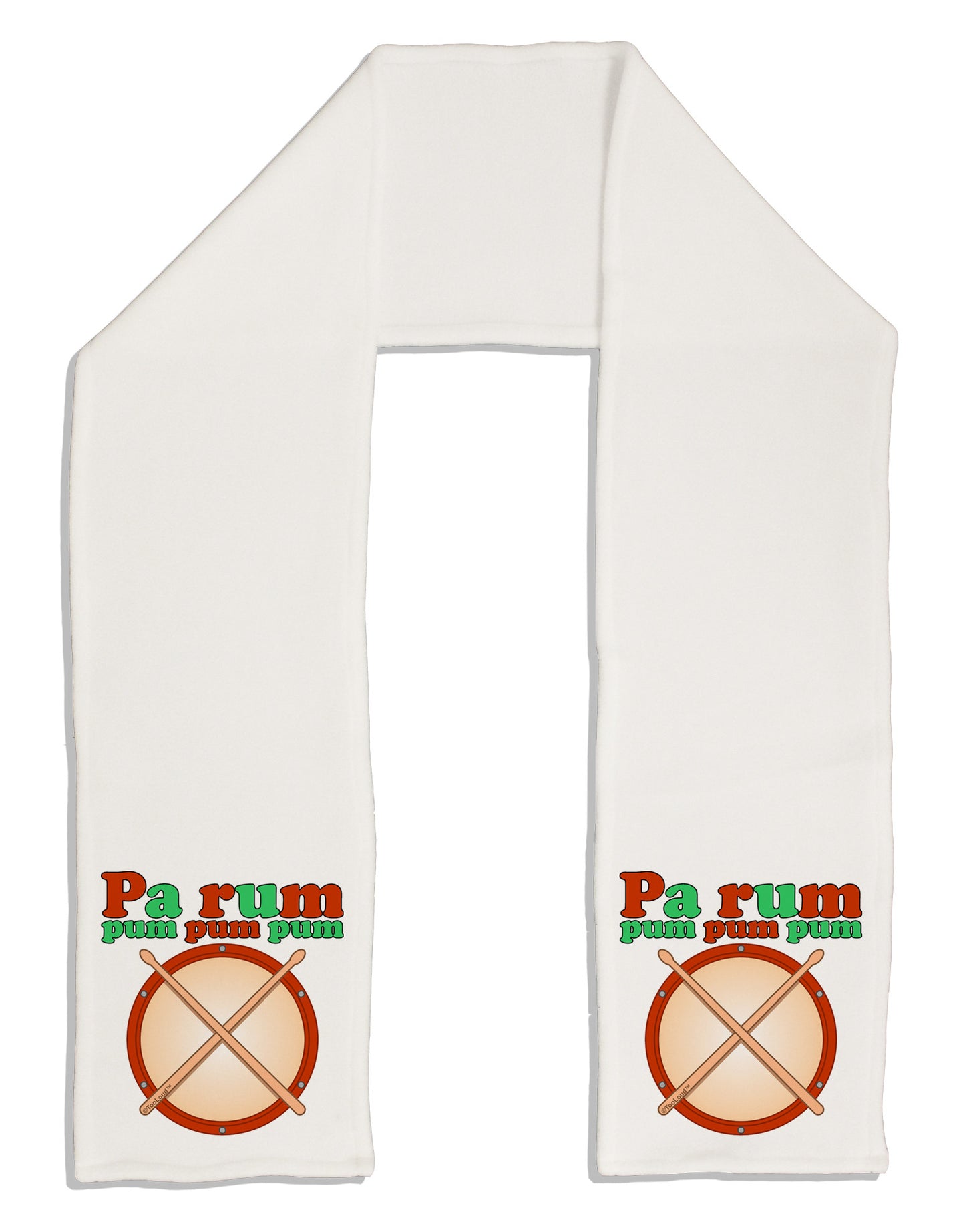 Pa Rum Pum Pum Pum Adult Fleece 64&#x22; Scarf-TooLoud-White-One-Size-Adult-Davson Sales