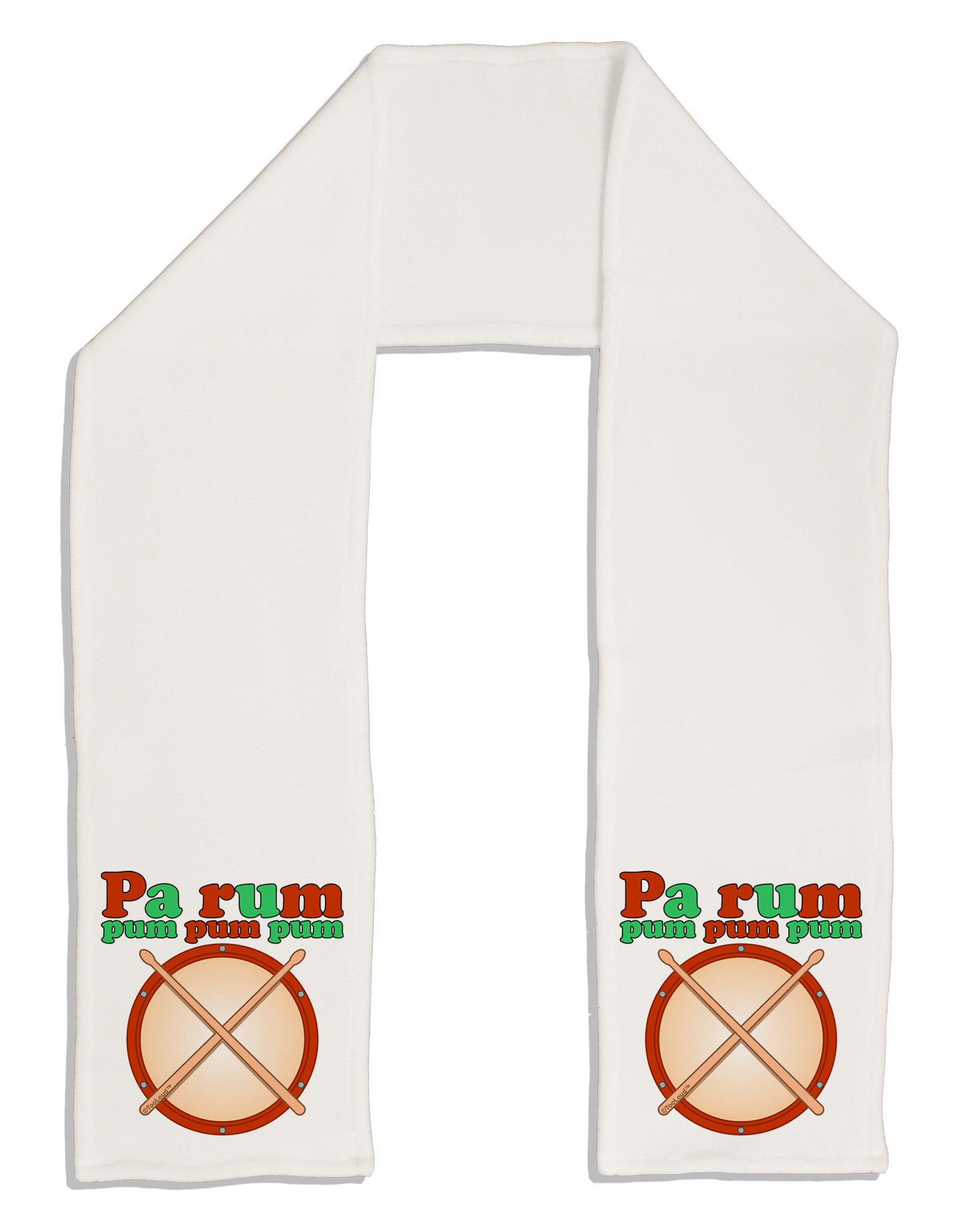 Pa Rum Pum Pum Pum Adult Fleece 64&#x22; Scarf-TooLoud-White-One-Size-Adult-Davson Sales