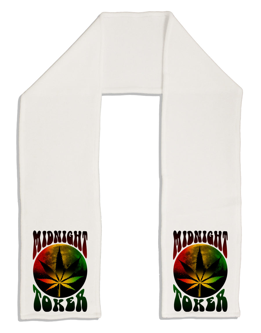 Midnight Toker Marijuana Adult Fleece 64&#x22; Scarf-TooLoud-White-One-Size-Adult-Davson Sales