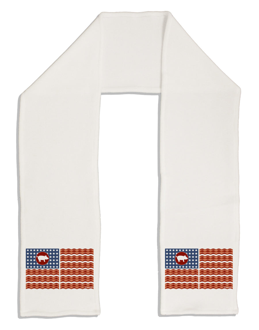 American Bacon Flag Adult Fleece 64&#x22; Scarf-TooLoud-White-One-Size-Adult-Davson Sales