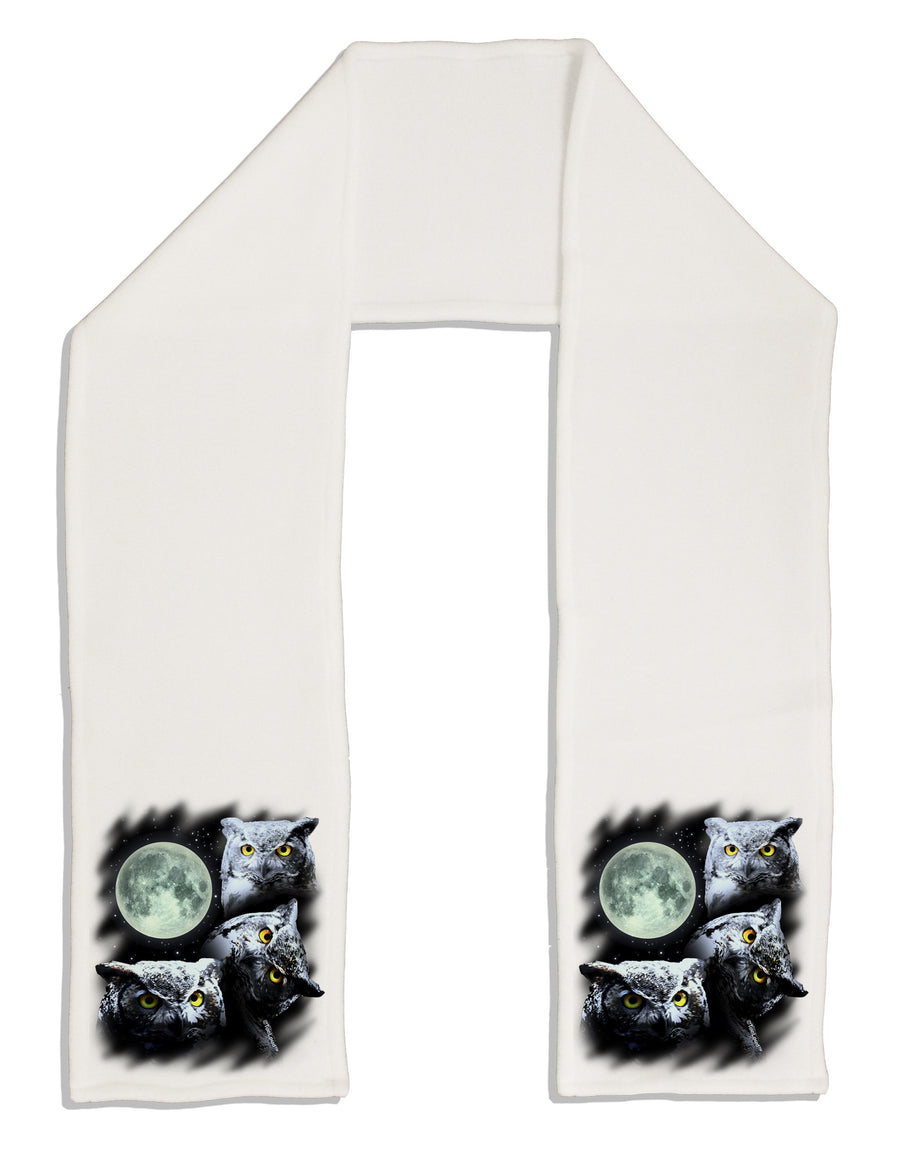 Three Owls and Moon Adult Fleece 64&#x22; Scarf-TooLoud-White-One-Size-Adult-Davson Sales