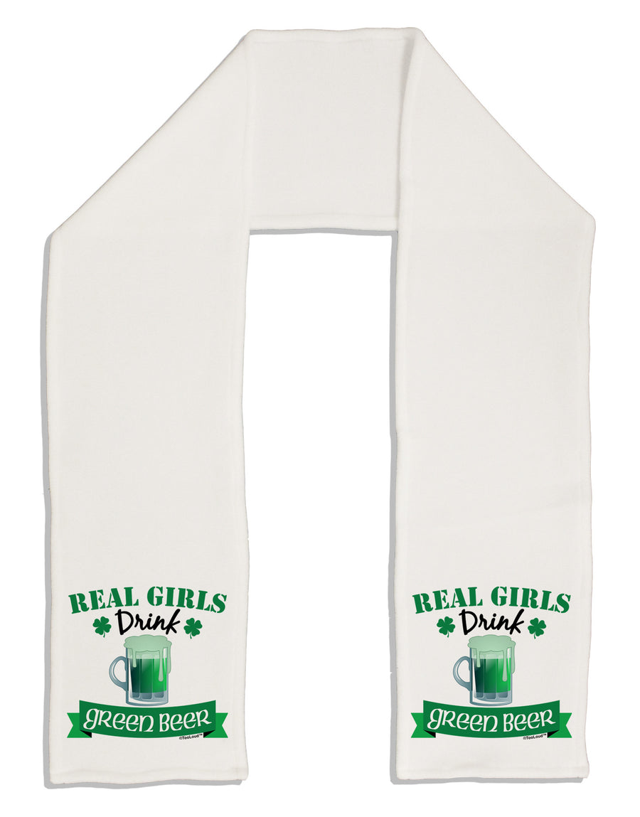 Real Girls Drink Green Beer Adult Fleece 64&#x22; Scarf-TooLoud-White-One-Size-Adult-Davson Sales