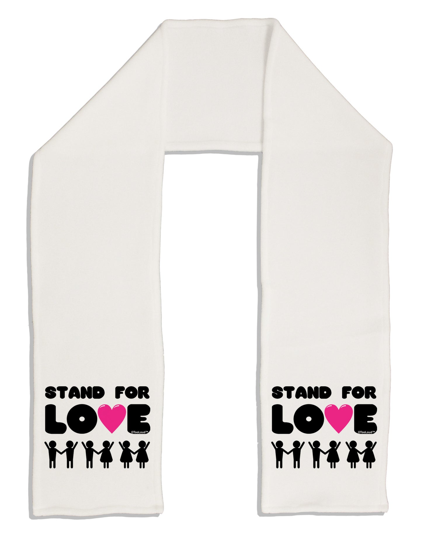 Stand For Love Pink Heart Adult Fleece 64&#x22; Scarf-TooLoud-White-One-Size-Adult-Davson Sales