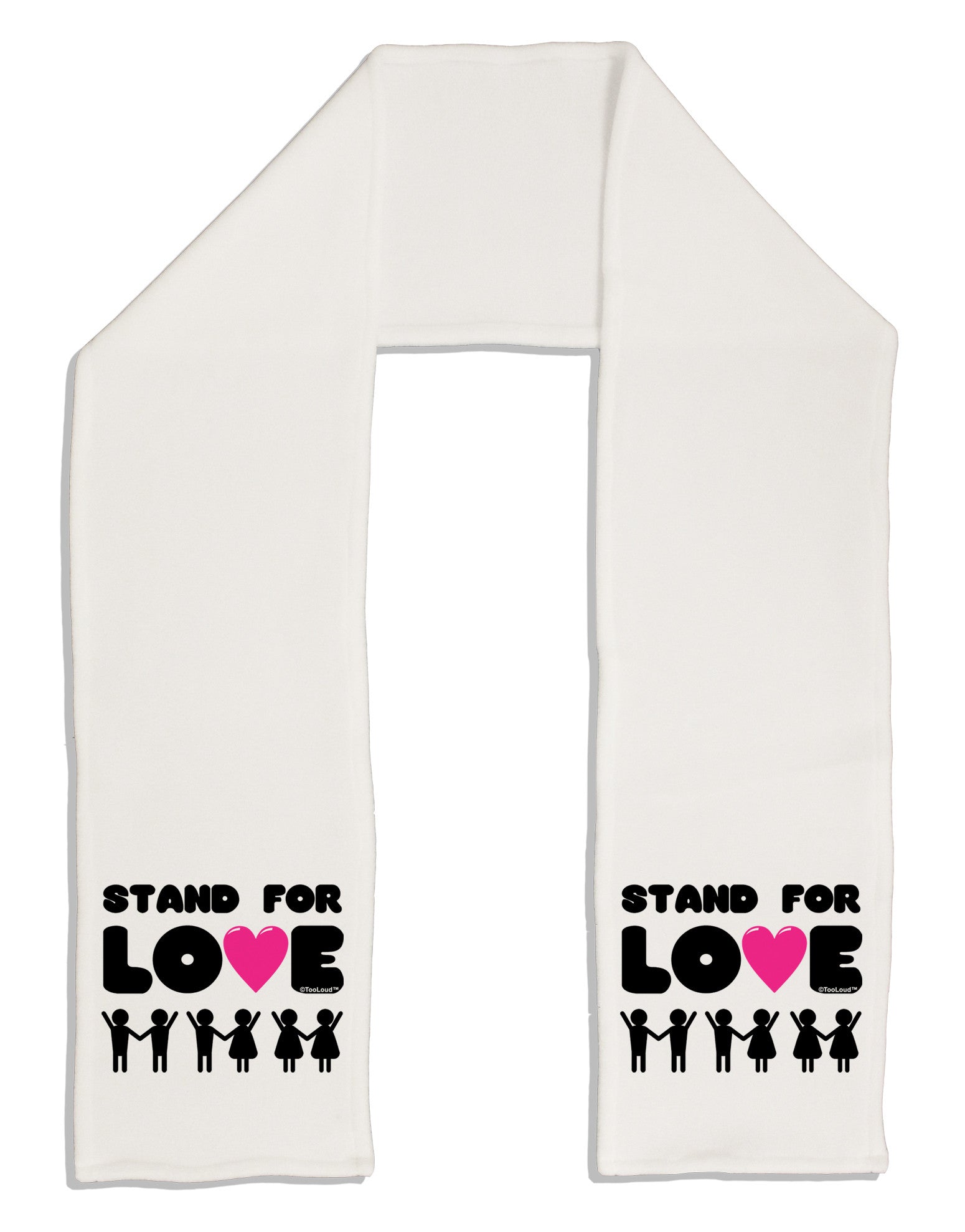 Stand For Love Pink Heart Adult Fleece 64&#x22; Scarf-TooLoud-White-One-Size-Adult-Davson Sales