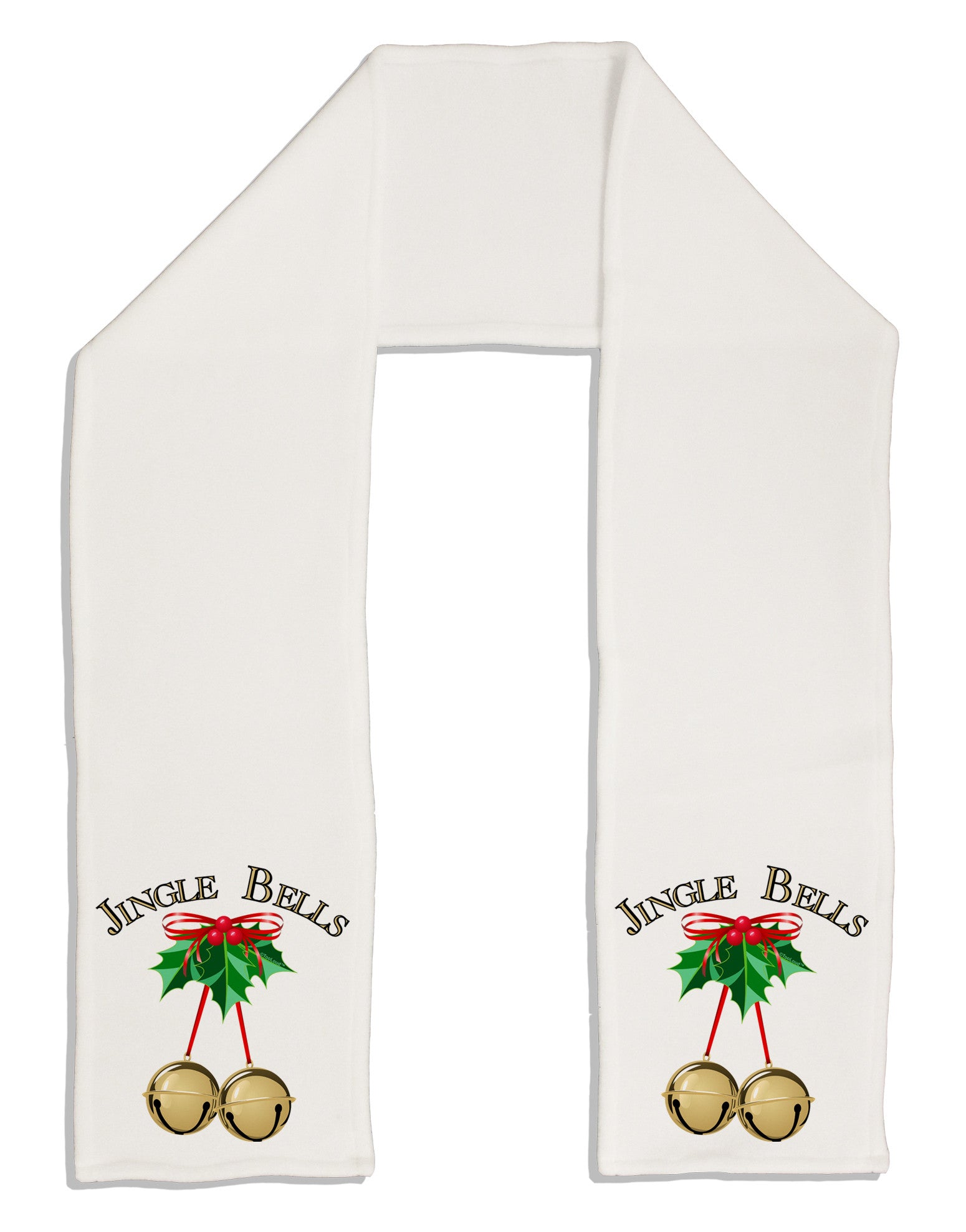 Jingle Bells Adult Fleece 64&#x22; Scarf by-TooLoud-White-One-Size-Adult-Davson Sales