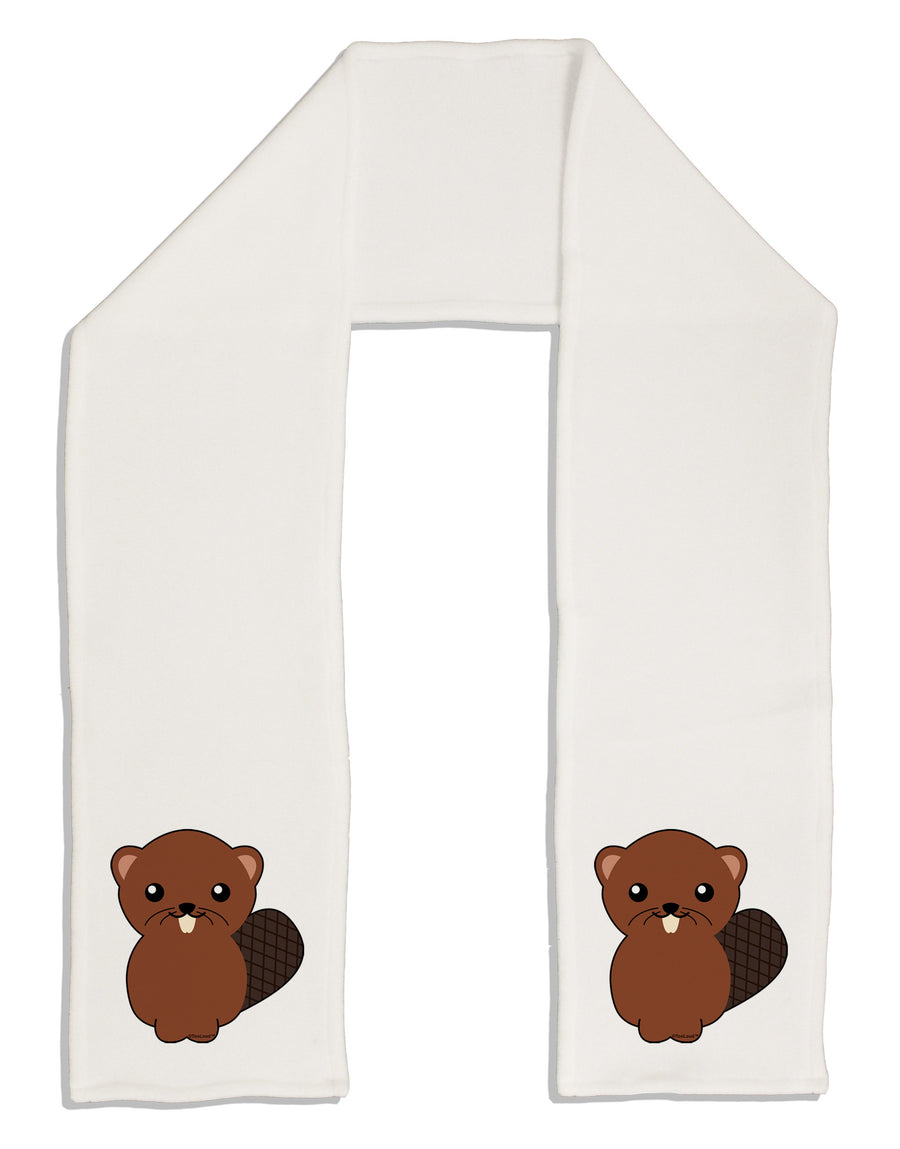 Cute Beaver Adult Fleece 64&#x22; Scarf-TooLoud-White-One-Size-Adult-Davson Sales