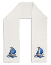 Blue Sailboat Adult Fleece 64&#x22; Scarf-TooLoud-White-One-Size-Adult-Davson Sales