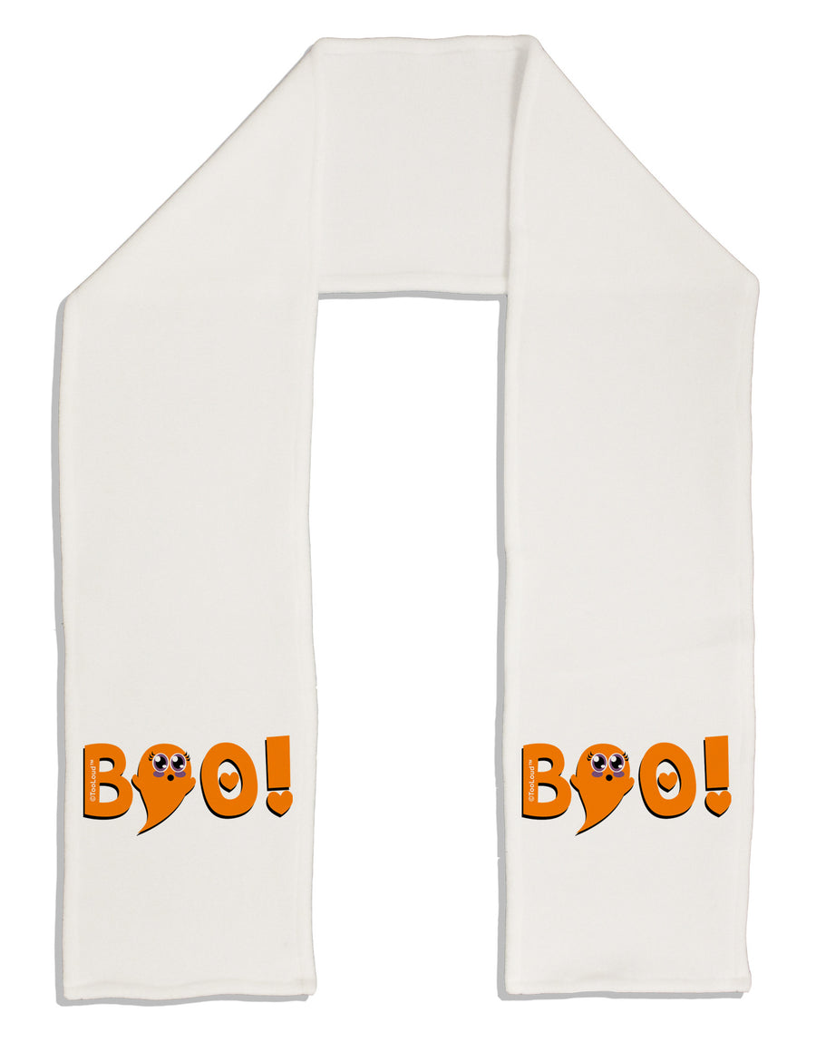 Cute Boo Text Orange Adult Fleece 64&#x22; Scarf-TooLoud-White-One-Size-Adult-Davson Sales