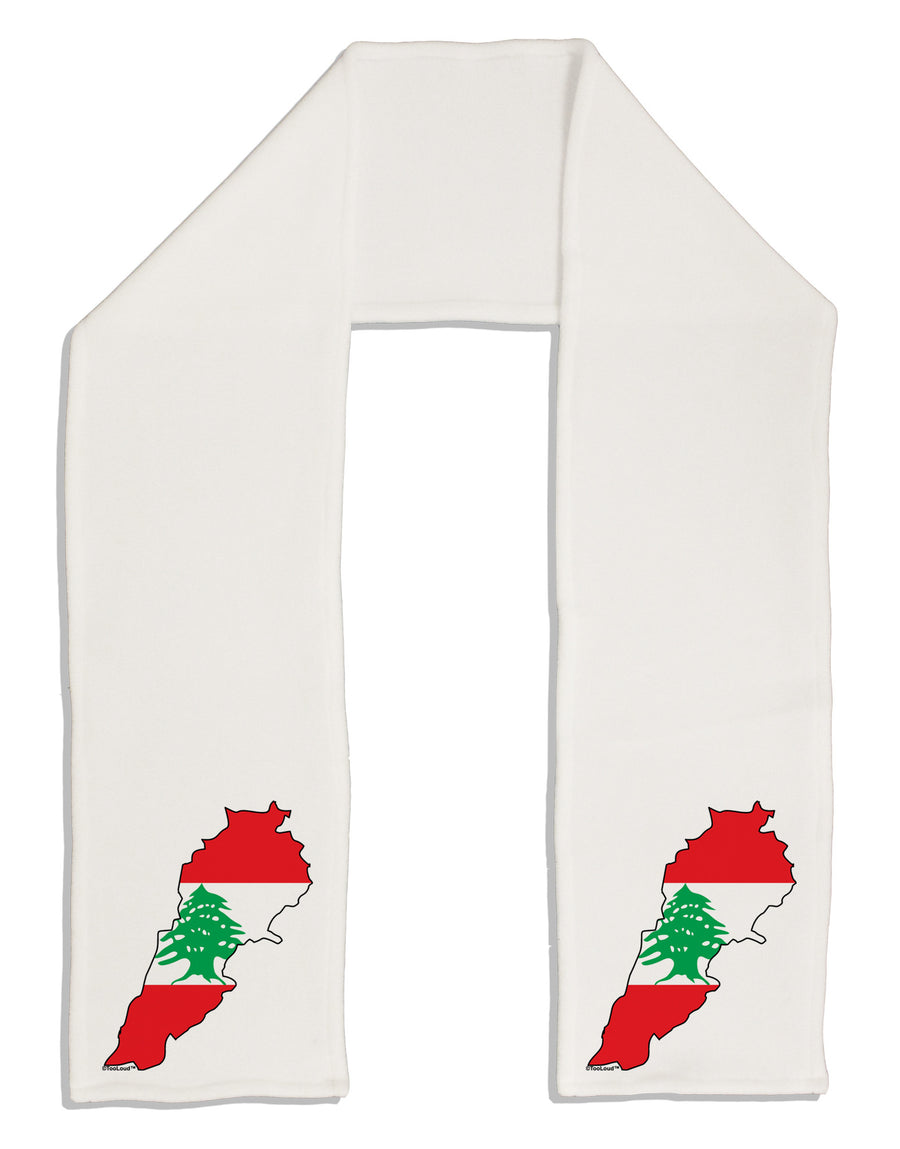 Lebanon Flag Silhouette Adult Fleece 64&#x22; Scarf-TooLoud-White-One-Size-Adult-Davson Sales