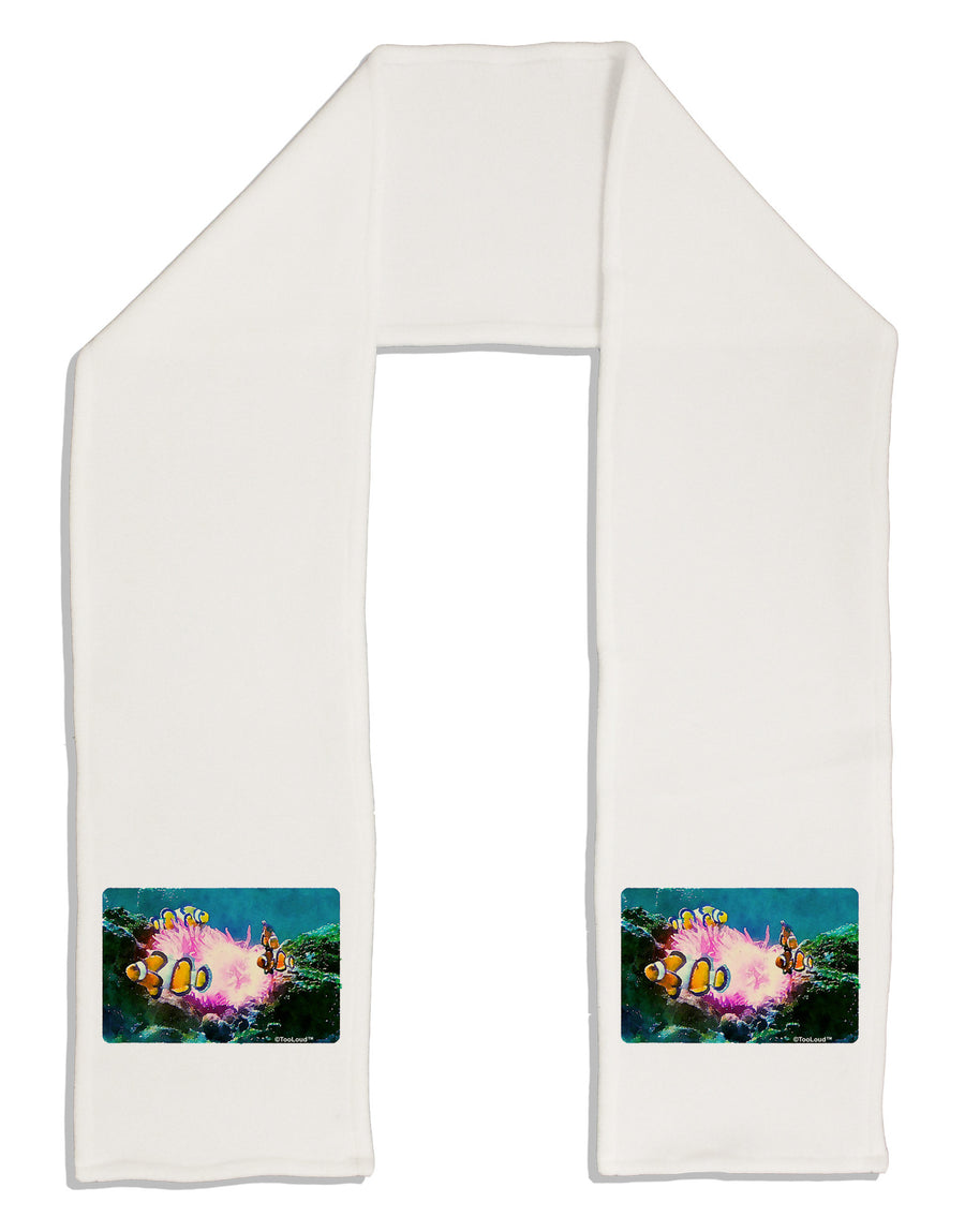 Clownfish Watercolor Adult Fleece 64&#x22; Scarf-TooLoud-White-One-Size-Adult-Davson Sales