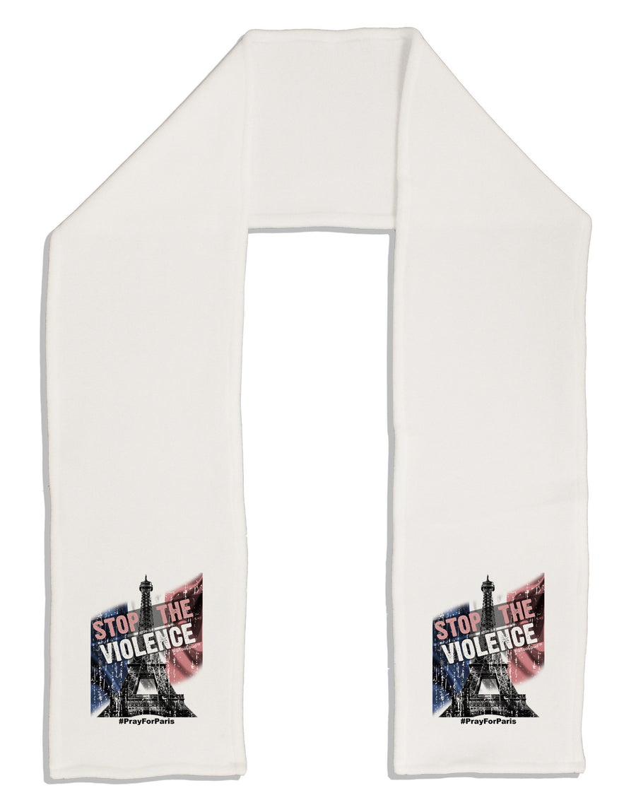 Distressed Paris Stop The Violence Adult Fleece 64&#x22; Scarf-TooLoud-White-One-Size-Adult-Davson Sales