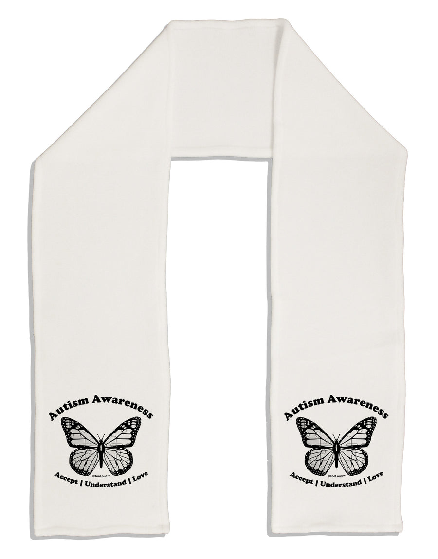 Autism Awareness - Puzzle Piece Butterfly 2 Adult Fleece 64" Scarf-TooLoud-White-One-Size-Adult-Davson Sales
