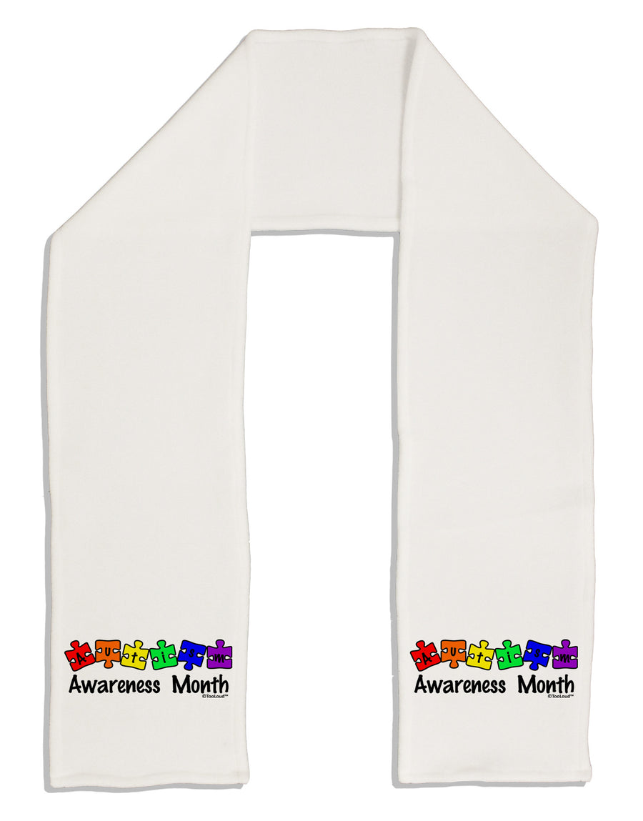 Autism Awareness Month - Colorful Puzzle Pieces Adult Fleece 64&#x22; Scarf by TooLoud-TooLoud-White-One-Size-Adult-Davson Sales