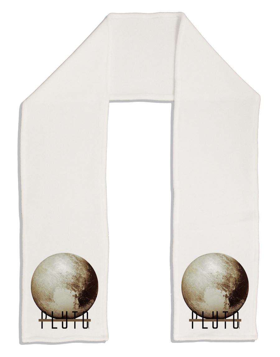 Planet Pluto Text Adult Fleece 64&#x22; Scarf-TooLoud-White-One-Size-Adult-Davson Sales