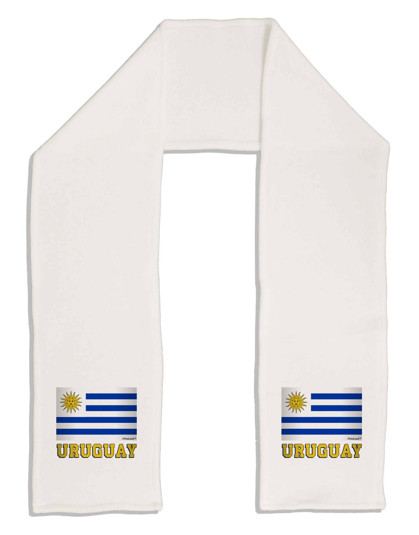 Uruguay Flag Adult Fleece 64&#x22; Scarf-TooLoud-White-One-Size-Adult-Davson Sales