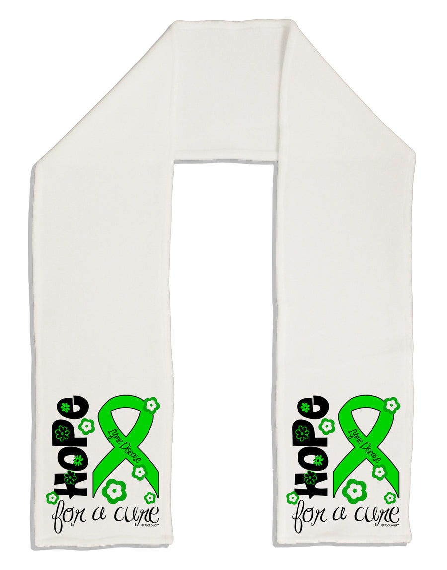 Hope for a Cure - Lime Green Ribbon Lyme Disease - Flowers Adult Fleece 64&#x22; Scarf-TooLoud-White-One-Size-Adult-Davson Sales