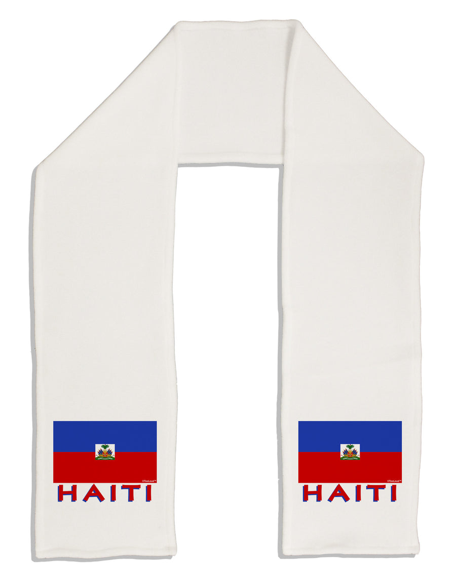 Haiti Flag Adult Fleece 64&#x22; Scarf-TooLoud-White-One-Size-Adult-Davson Sales