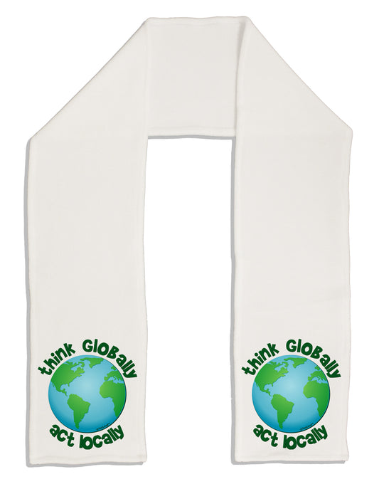 Think Globally Act Locally - Globe Adult Fleece 64&#x22; Scarf-TooLoud-White-One-Size-Adult-Davson Sales