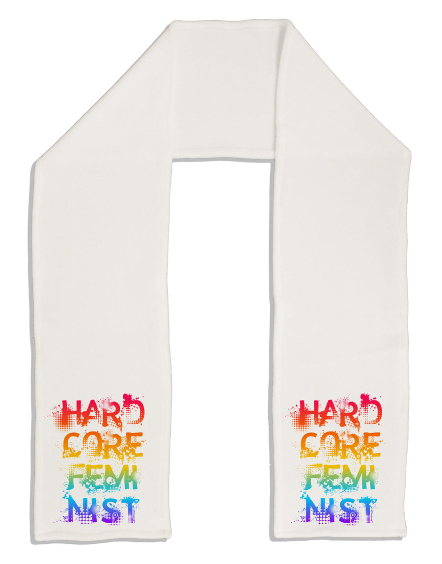 Hardcore Feminist - Rainbow Adult Fleece 64&#x22; Scarf-TooLoud-White-One-Size-Adult-Davson Sales