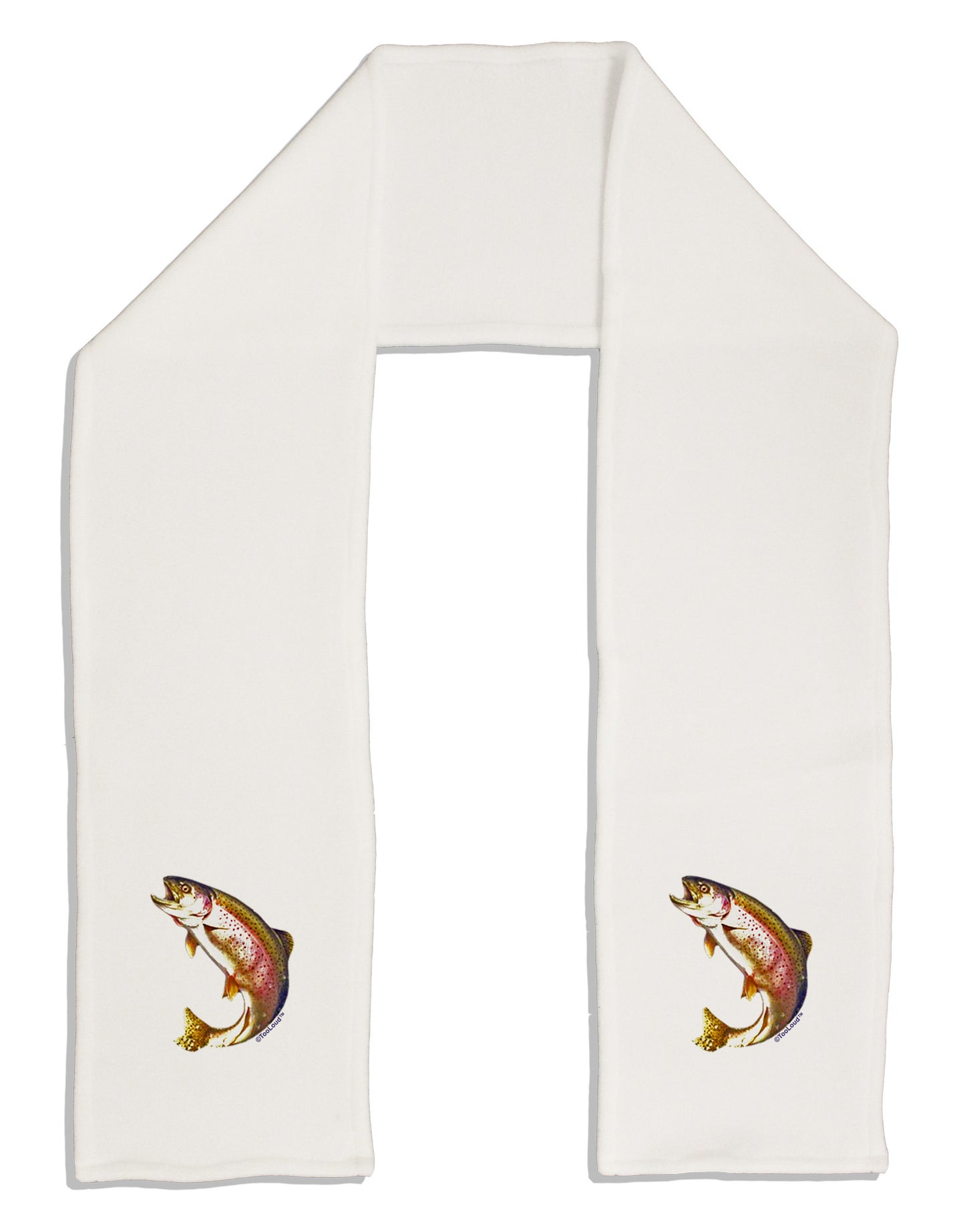 Rainbow Trout Adult Fleece 64&#x22; Scarf-TooLoud-White-One-Size-Adult-Davson Sales