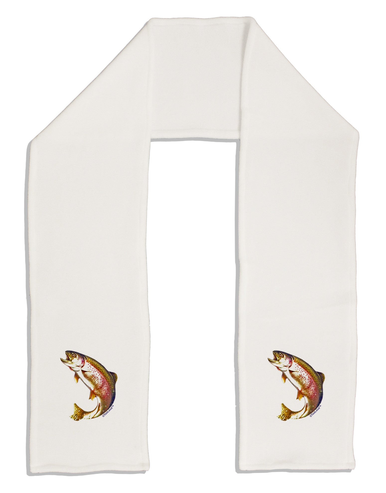 Rainbow Trout Adult Fleece 64&#x22; Scarf-TooLoud-White-One-Size-Adult-Davson Sales