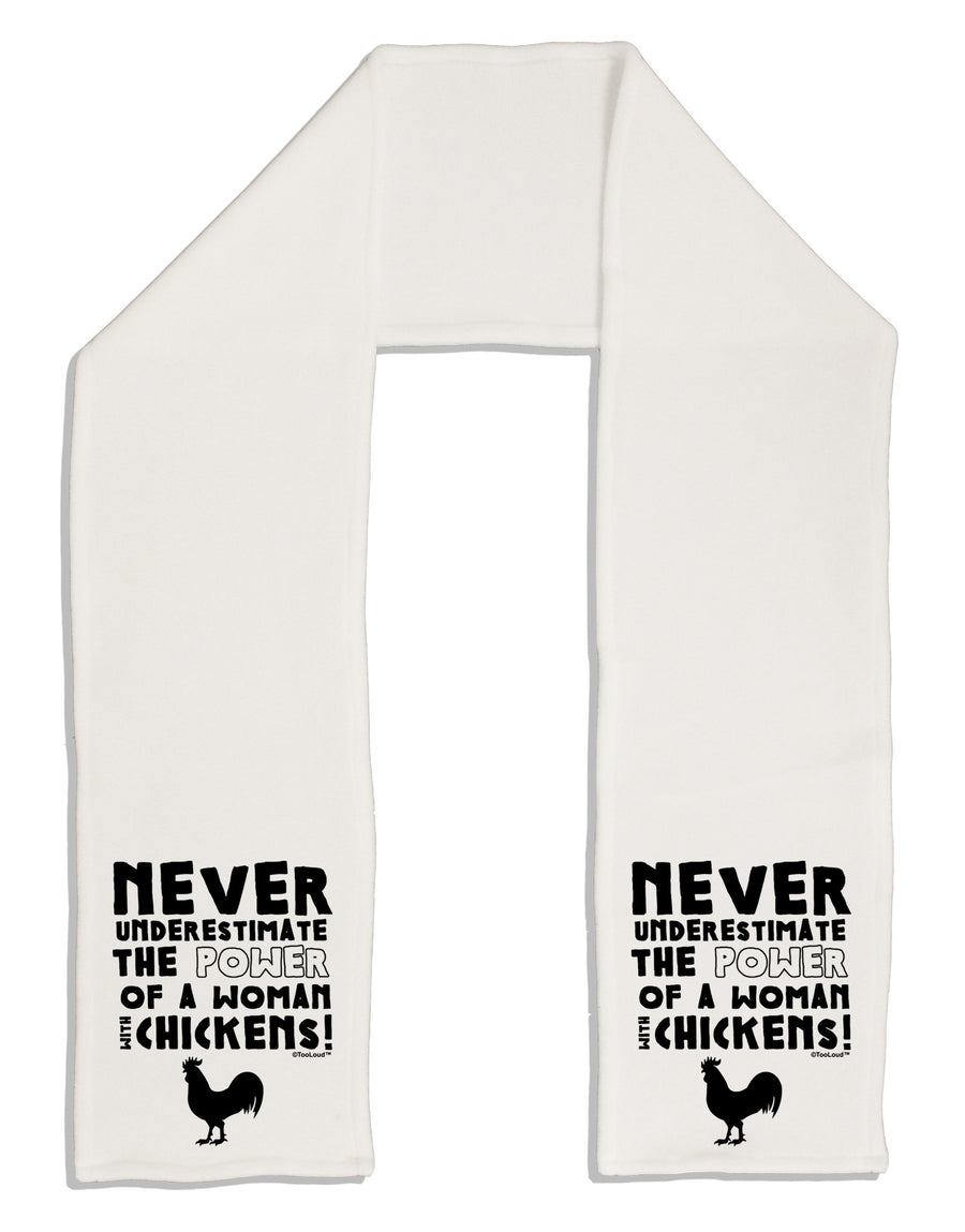 A Woman With Chickens Adult Fleece 64&#x22; Scarf-TooLoud-White-One-Size-Adult-Davson Sales