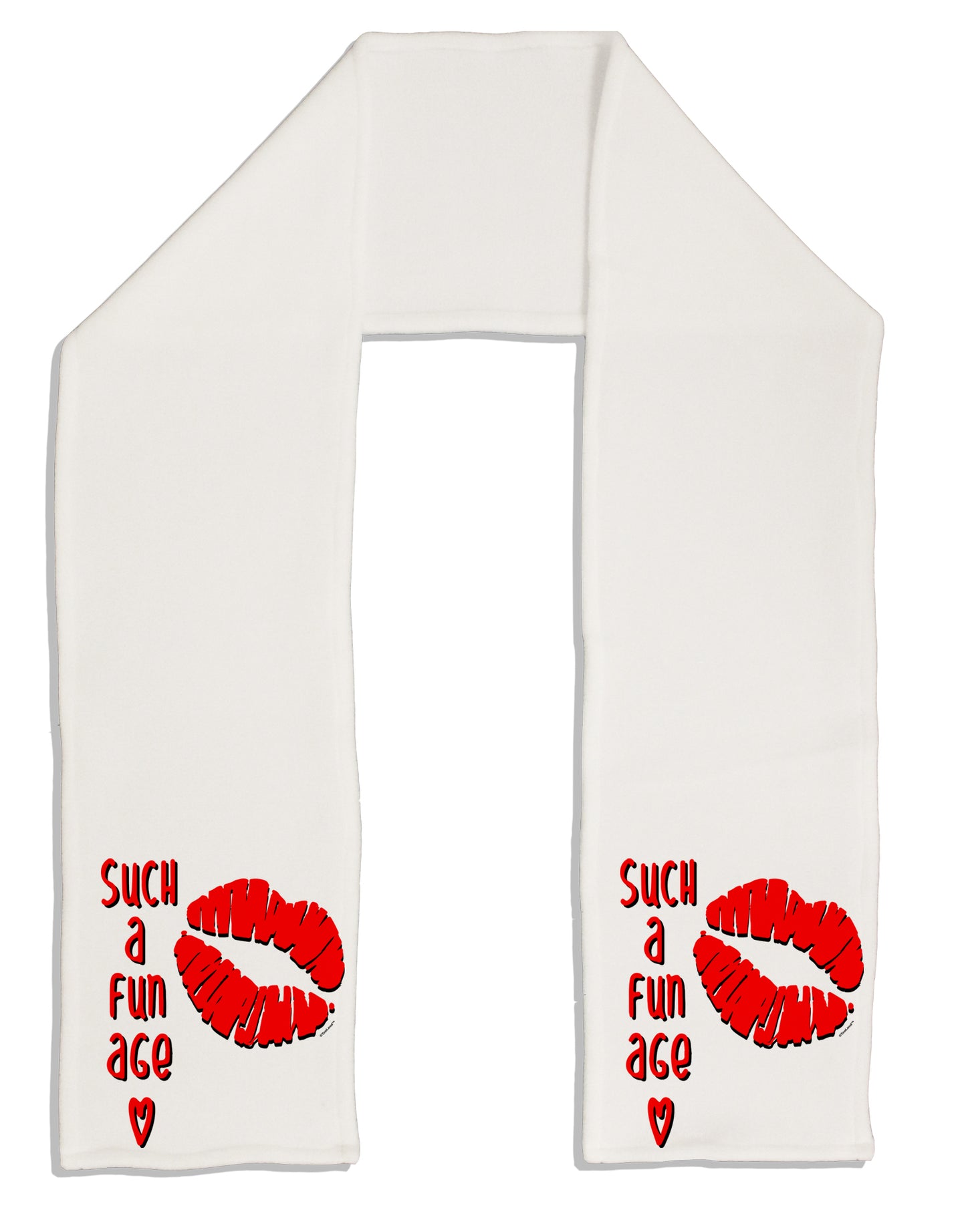 Such a Fun Age Kiss Lips Adult Fleece 64 Inch Scarf-Scarves-TooLoud-White-One-Size-Adult-Davson Sales