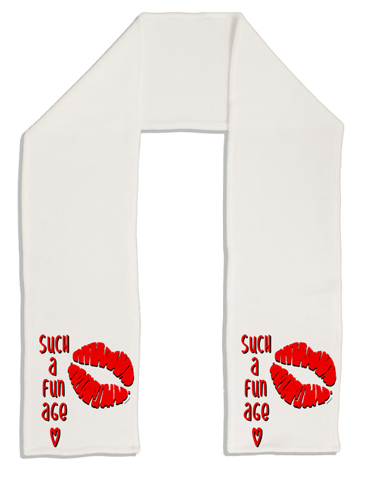 Such a Fun Age Kiss Lips Adult Fleece 64 Inch Scarf-Scarves-TooLoud-White-One-Size-Adult-Davson Sales