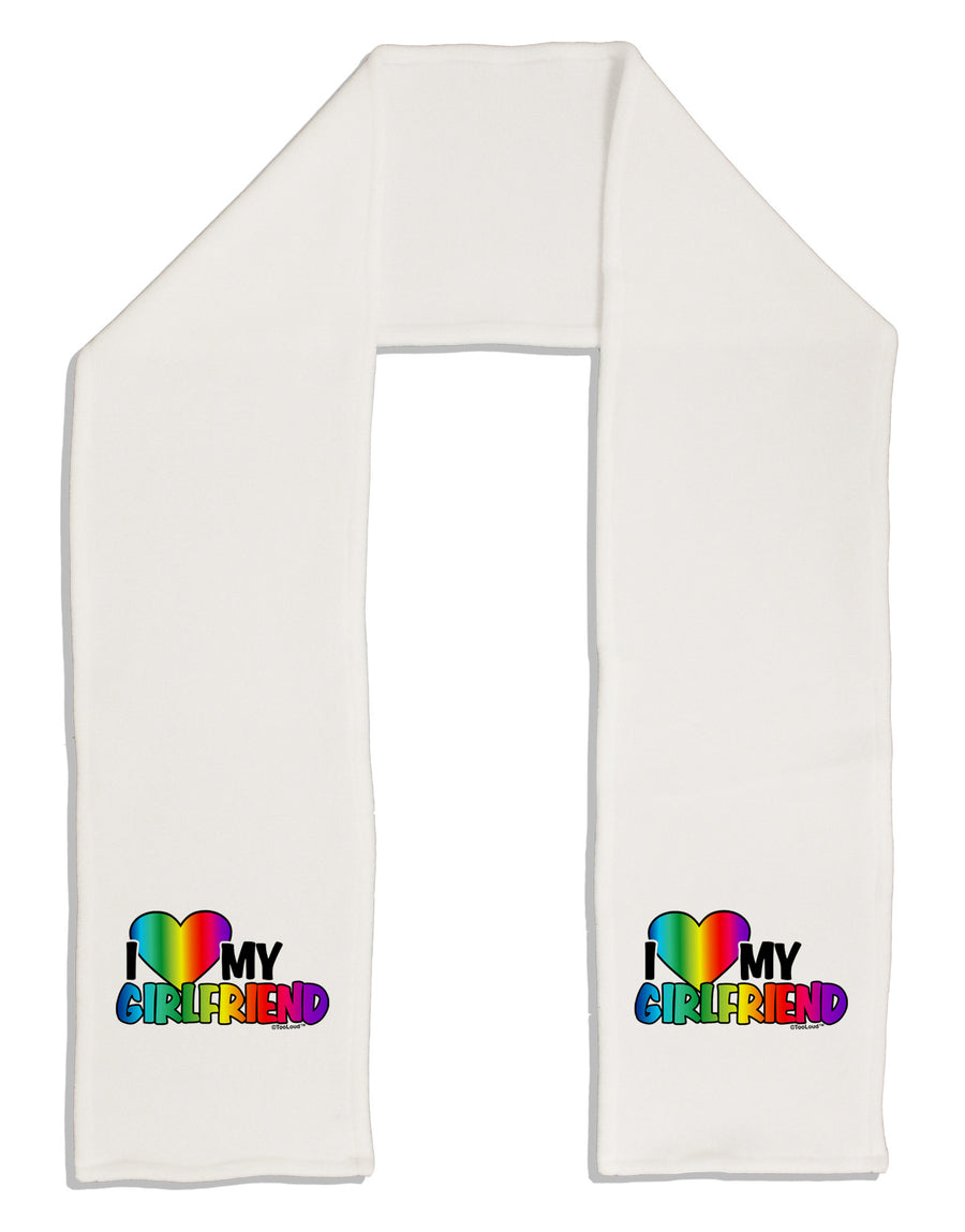 I Heart My Girlfriend - Rainbow Adult Fleece 64&#x22; Scarf-TooLoud-White-One-Size-Adult-Davson Sales