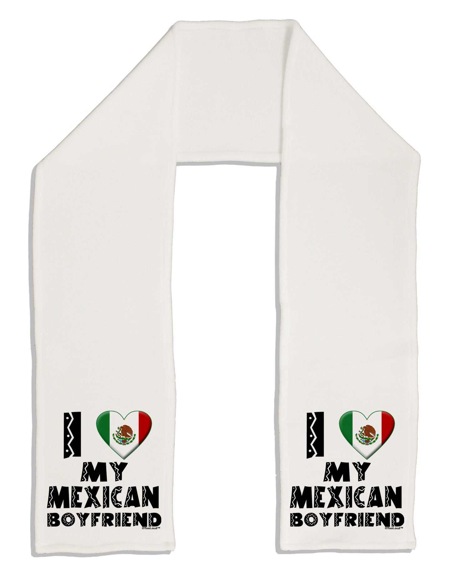 I Heart My Mexican Boyfriend Adult Fleece 64&#x22; Scarf by TooLoud-TooLoud-White-One-Size-Adult-Davson Sales