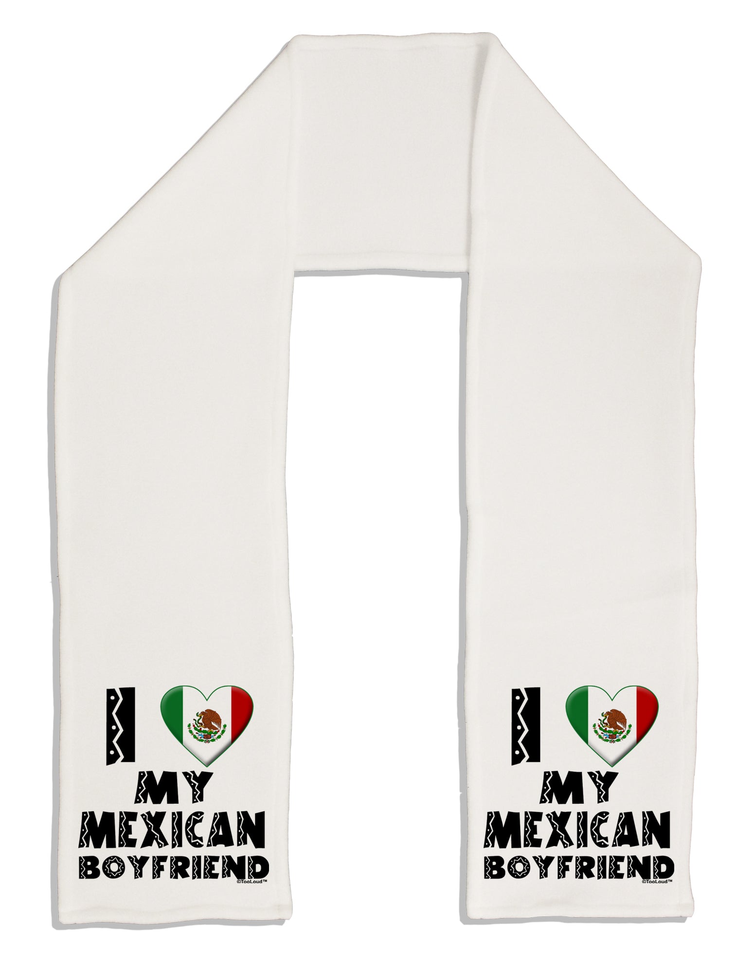 I Heart My Mexican Boyfriend Adult Fleece 64&#x22; Scarf by TooLoud-TooLoud-White-One-Size-Adult-Davson Sales