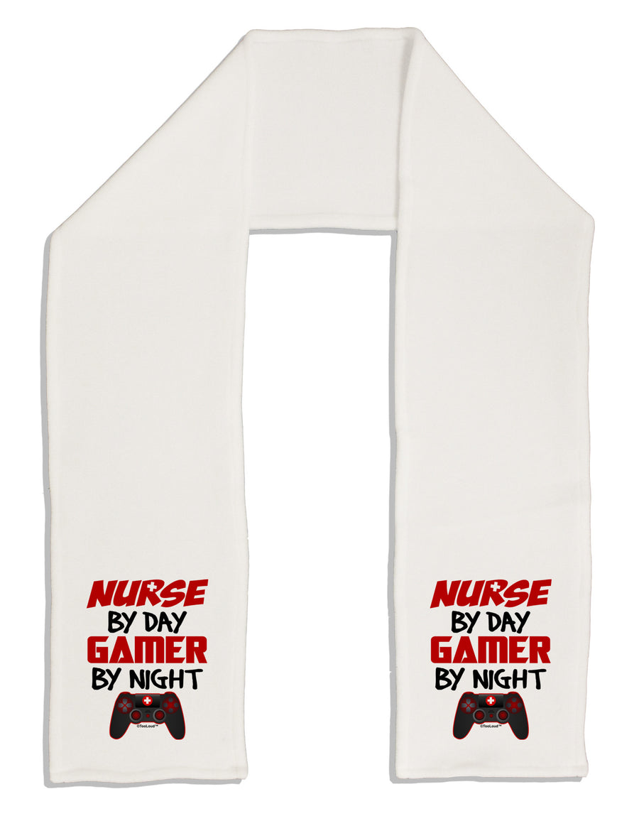 Nurse By Day Gamer By Night Adult Fleece 64" Scarf-TooLoud-White-One-Size-Adult-Davson Sales